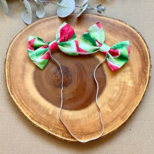 Watermelon Dog Double Bows