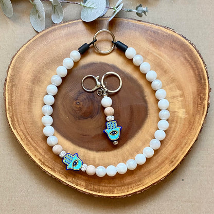 Evil Eye Beaded Keychain