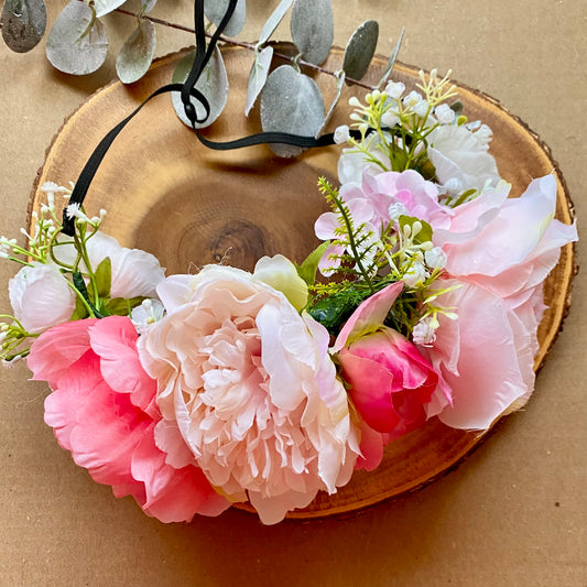 Pink Swirl Flower Crown