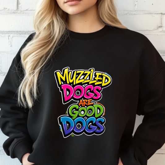 Neon Muzzled Dogs Are Good Dogs Crewneck