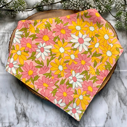 Pink Retro Flowers Bandana