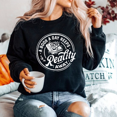 A Book a Day Keeps Reality Away Crewneck