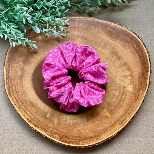 Pink Paisley Cotton Scrunchie