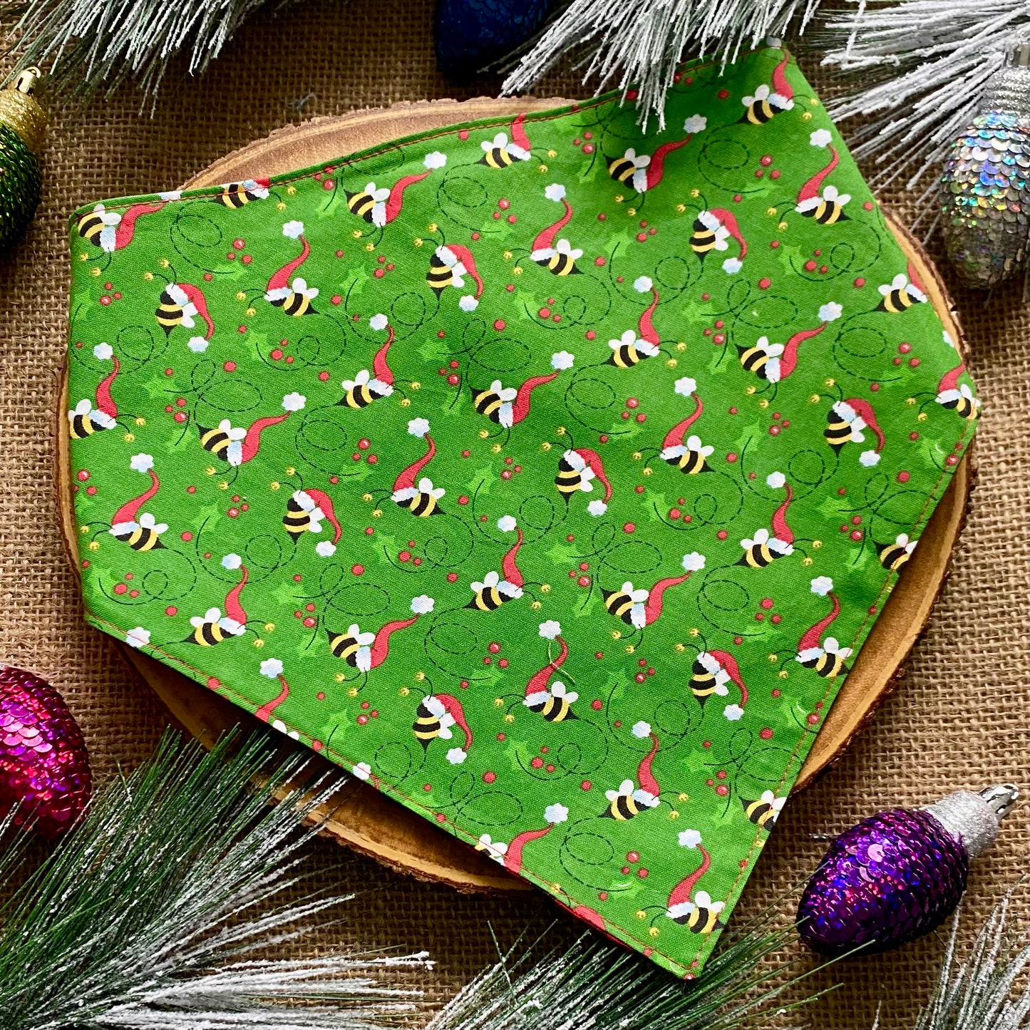 Santa Bees Dog Bandana