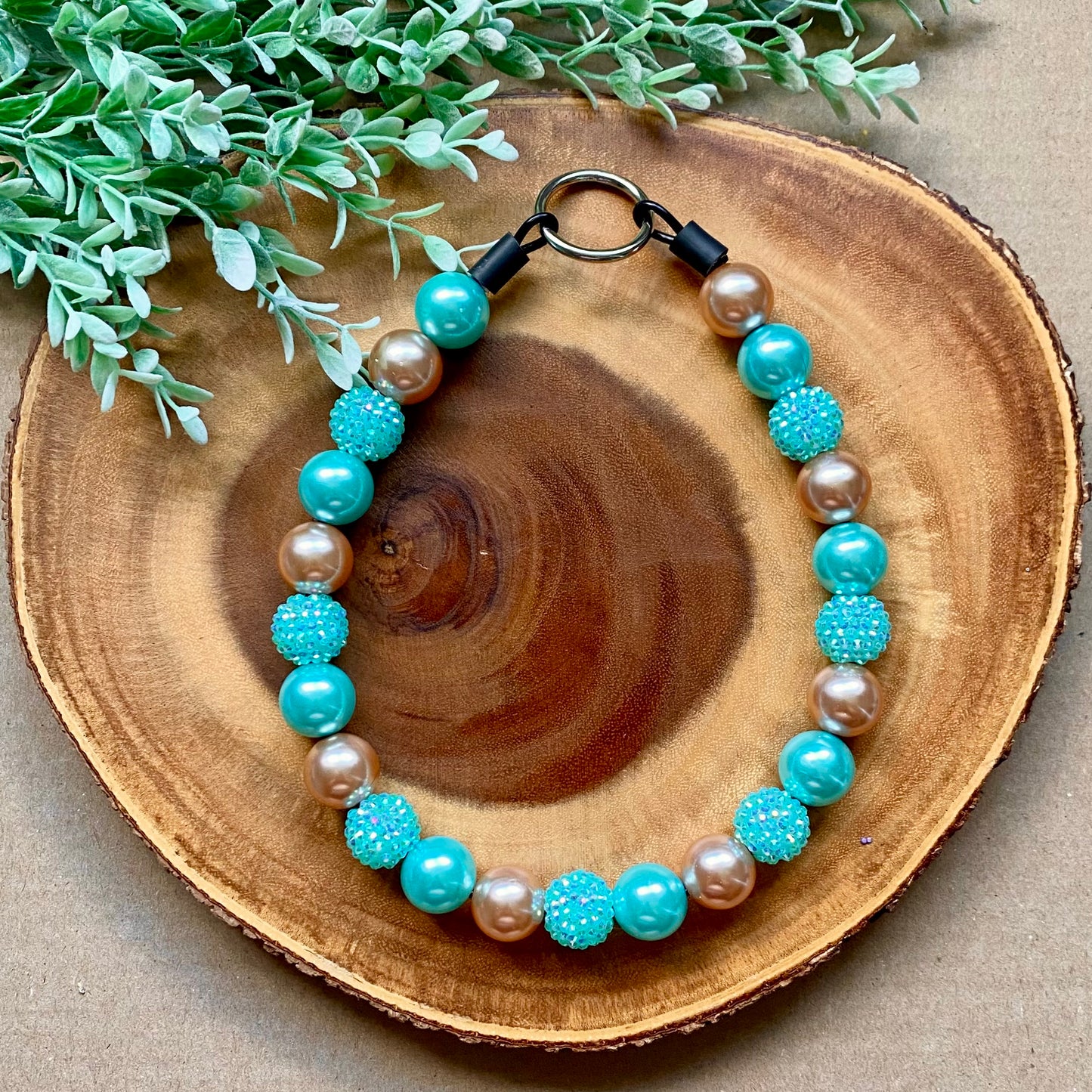 Sea Glass Bubblegum Dog Beaded Collar