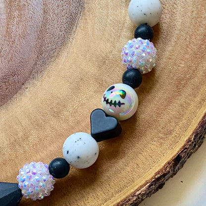 Black & White Nightmare Beaded Collar