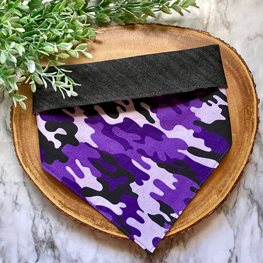 Purple Camo & Denim Bandana