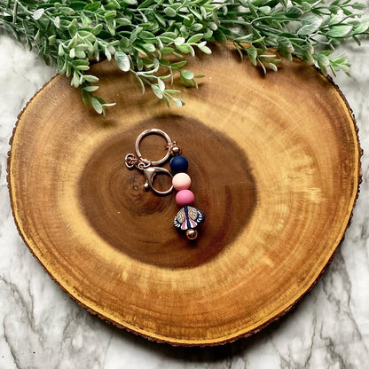 Boho Moth Beaded Keychain