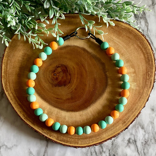 Teal Ombre Beaded Collar
